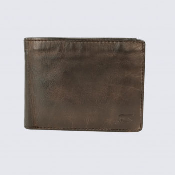 Portefeuille Bear, portefeuilles unisexe en cuir brun