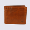 Portefeuille Bear, portefeuilles unisexe en cuir cognac