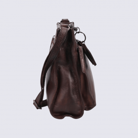 Sac à bandoulière Bear, sac bandoulière unisexe en cuir brun