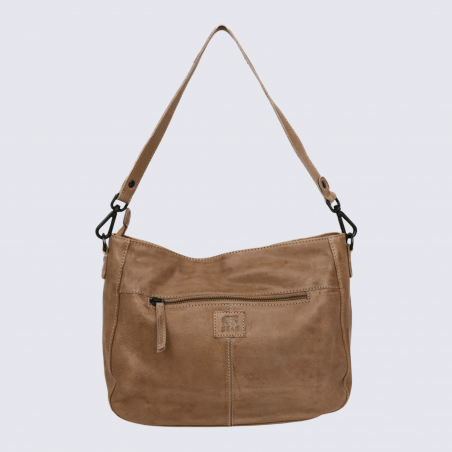 Sac à bandoulière Bear Jade, sac à bandoulière femme en cuir baltic beige
