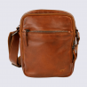 Sac à bandoulière Bear Renny, sac bandoulière unisexe en cuir cognac