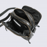 Sac à bandoulière Bear Renny, sac bandoulière unisexe en cuir noir