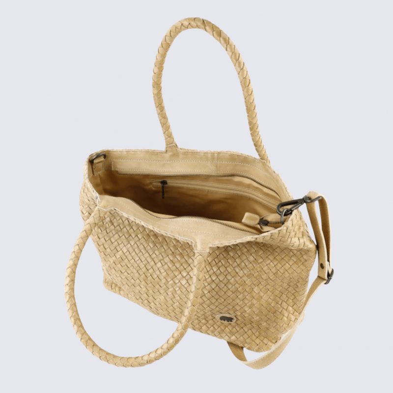Sac Bear Design Suus, sac femme en cuir de vachette baltic beige
