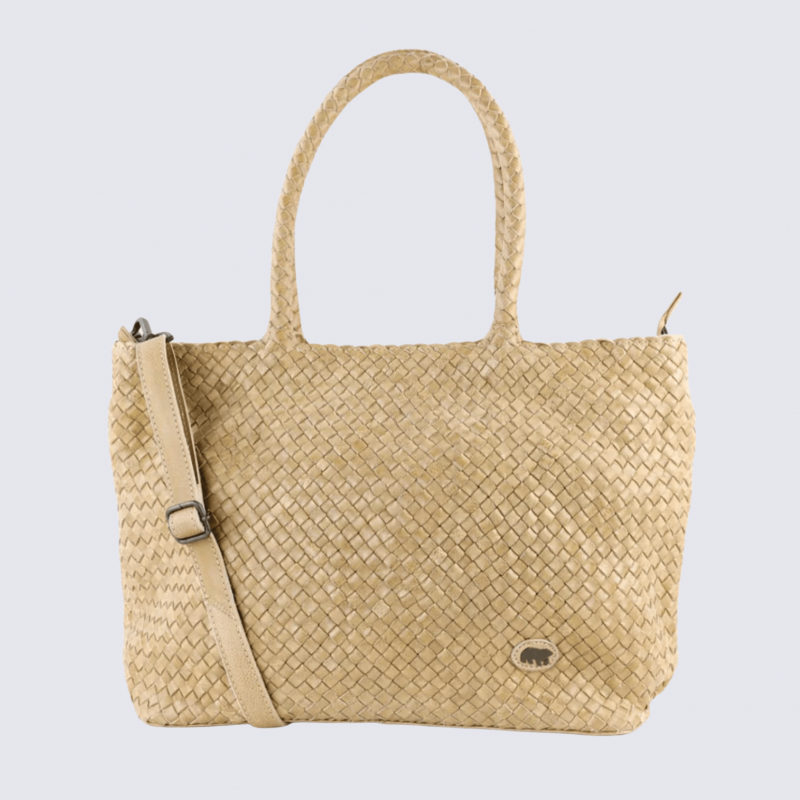 Sac Bear Design Suus, sac femme en cuir de vachette baltic beige