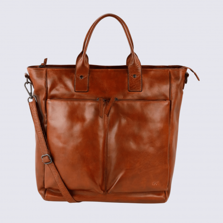 Bear, sac Vera unisexe en cuir cognac