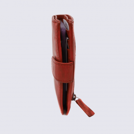 Mini portefeuille Bear, mini portefeuilles intelligent en cuir rouge