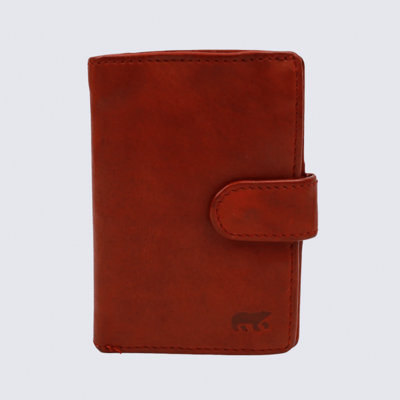 Mini portefeuille Bear, mini portefeuilles intelligent en cuir rouge