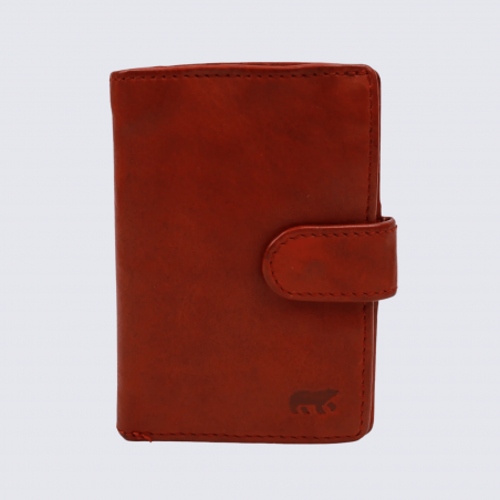 Mini portefeuille Bear, mini portefeuilles intelligent en cuir rouge