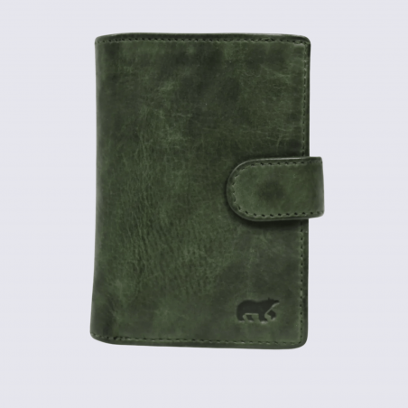 Mini portefeuille Bear, mini portefeuilles intelligent en cuir vert