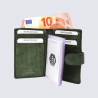 Mini portefeuille Bear, mini portefeuilles intelligent en cuir vert