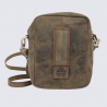 Sac à bandoulière Bear, sac bandoulière unisexe en cuir brun