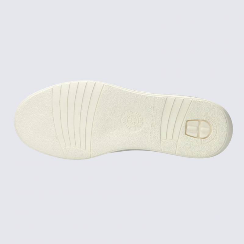 Baskets Mobils, baskets femme en cuir lisse blanc cassé