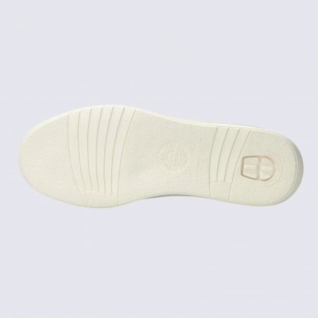 Baskets Mobils, baskets femme en cuir lisse blanc cassé