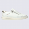 Baskets Mobils, baskets femme en cuir lisse blanc cassé