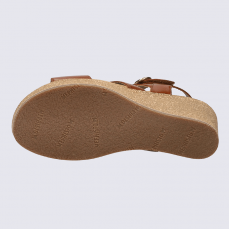 Sandales Mephisto, sandales à talons compensés femme en cuir chili