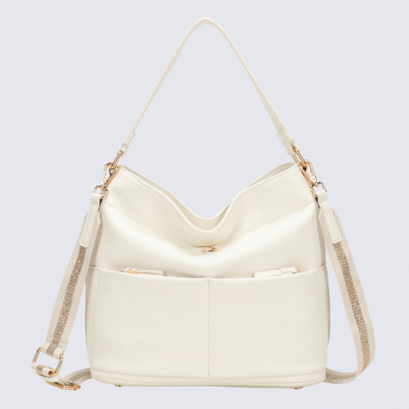 Sac à main Lulu Castagnette, sac à main Aissam écru