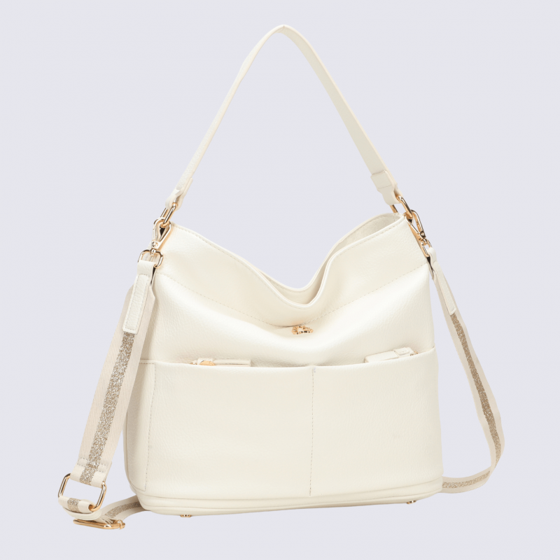 Sac à main Lulu Castagnette, sac à main Aissam écru