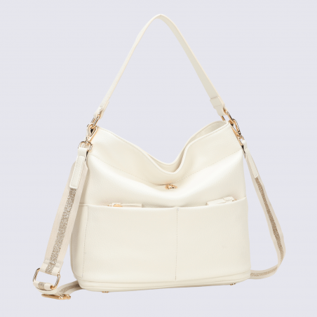 Sac à main Lulu Castagnette, sac à main Aissam écru