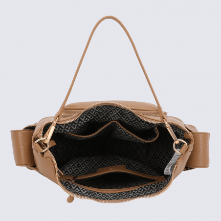 Sac à main Lulu Castagnette, sac à main Albane brun beige