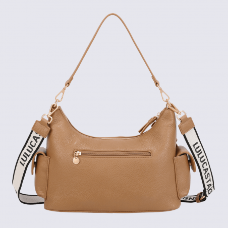 Sac à main Lulu Castagnette, sac à main Albane brun beige