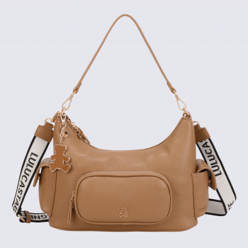 Sac à main Lulu Castagnette, sac à main Albane brun beige