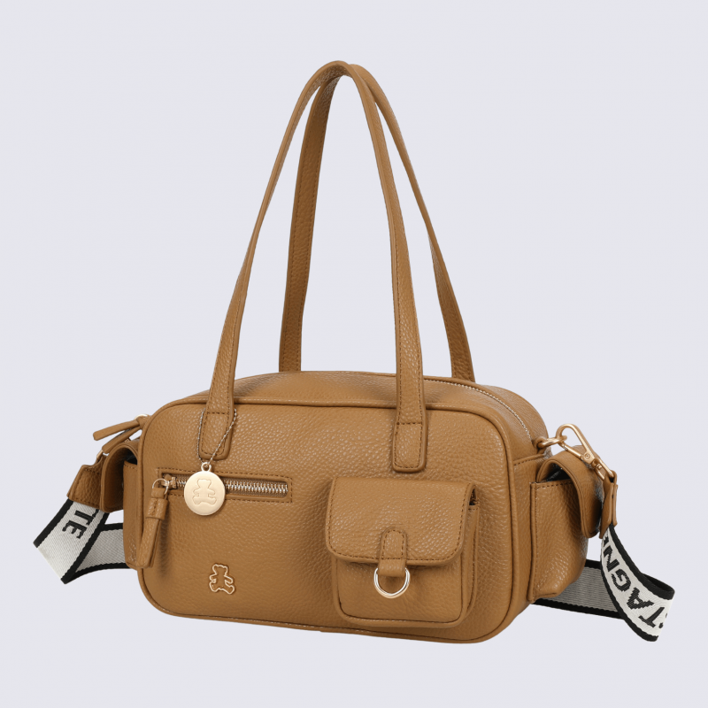 Sac à main Lulu Castagnette, sac à main Albert brun beige