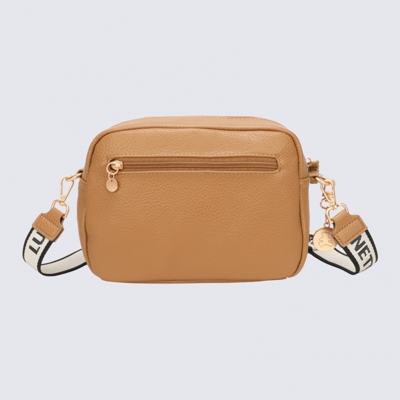 Sac à main Lulu Castagnette, sac à main Zahra brun beige