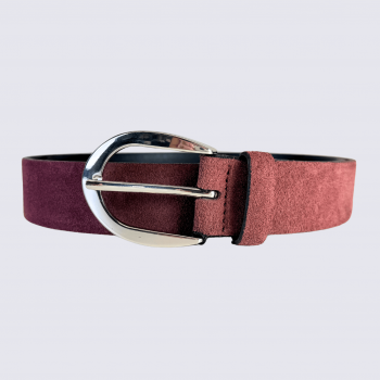 Ceinture Bernd Götz, ceinture tendance femme en cuir velours bordeaux