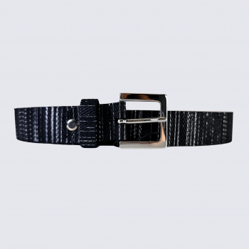 Ceinture Bernd Götz, ceinture tendance femme en cuir noir imprimé