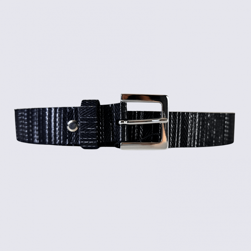 Ceinture Bernd Götz, ceinture tendance femme en cuir noir imprimé