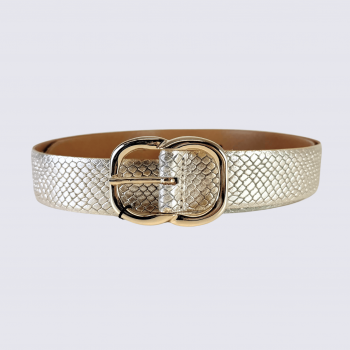 Ceinture Bernd Götz, ceinture tendance femme en cuir or imprimé