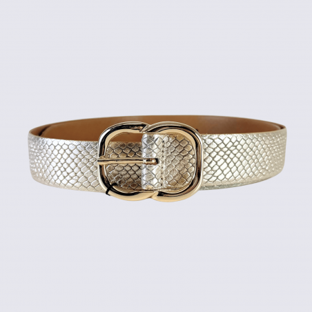 Ceinture Bernd Götz, ceinture tendance femme en cuir or imprimé