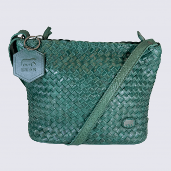 Sac à bandoulière Bear, sac à bandoulière Joan pour femme en cuir vert