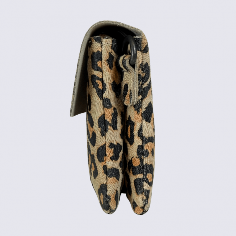 Portefeuille Bear Design, Portefeuille grand format femme en cuir imprimé panthère