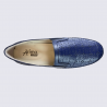 Loafer Arima, loafer à enfiler perforé femme en cuir marine