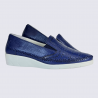 Loafer Arima, loafer à enfiler perforé femme en cuir marine