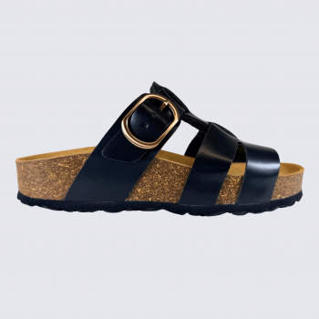 Mules a brides presta Aros by Arima, mules a brides femme en cuir noir