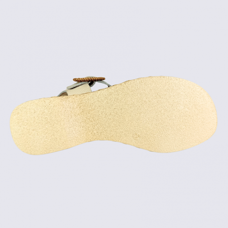 Nu-pieds Aros by Arima, nu-pieds femme confort à brides en cuir beige