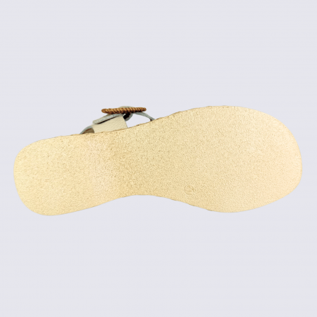 Nu-pieds Aros by Arima, nu-pieds femme confort à brides en cuir beige