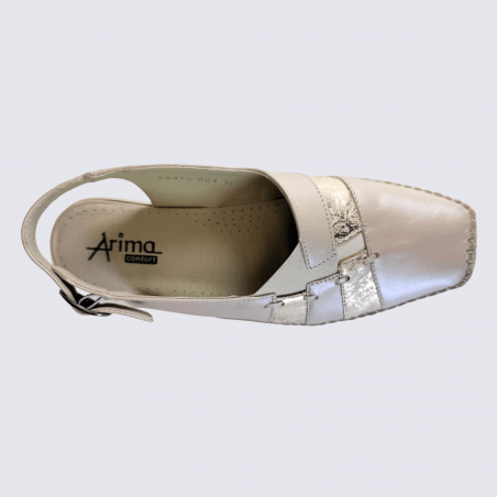 Chaussures Arima, chaussures fermées velcro femme en cuir nude