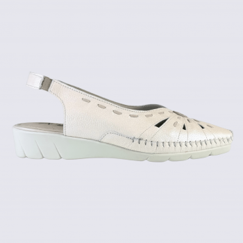 Chaussures Arima, chaussures fermées velcro femme en cuir nude