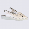 Chaussures Arima, chaussures fermées velcro femme en cuir nude