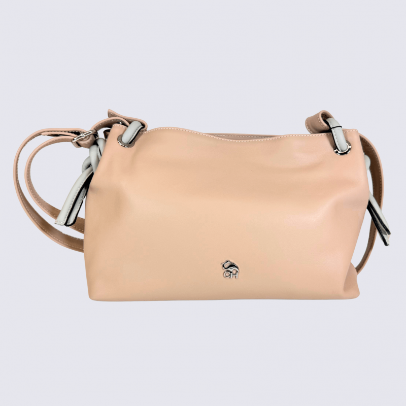 Sac Charlotte, sac tendance femme en cuir poudre gris