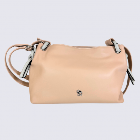 Sac Charlotte, sac tendance femme en cuir poudre gris