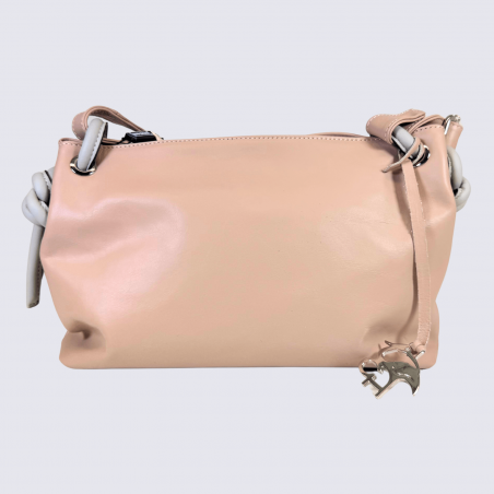 Sac Charlotte, sac tendance femme en cuir poudre gris