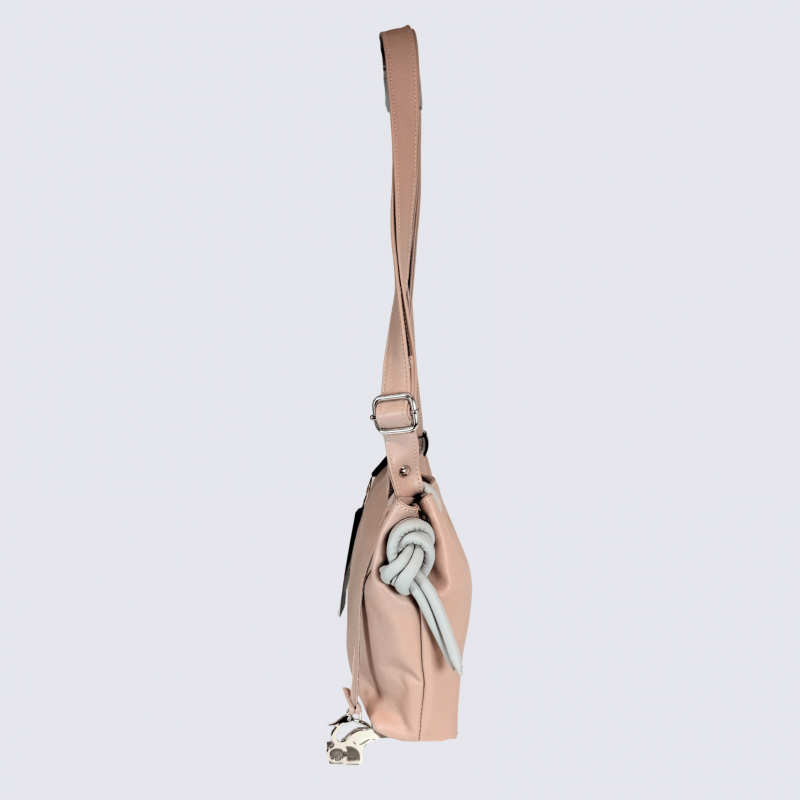 Sac Charlotte, sac tendance femme en cuir poudre gris