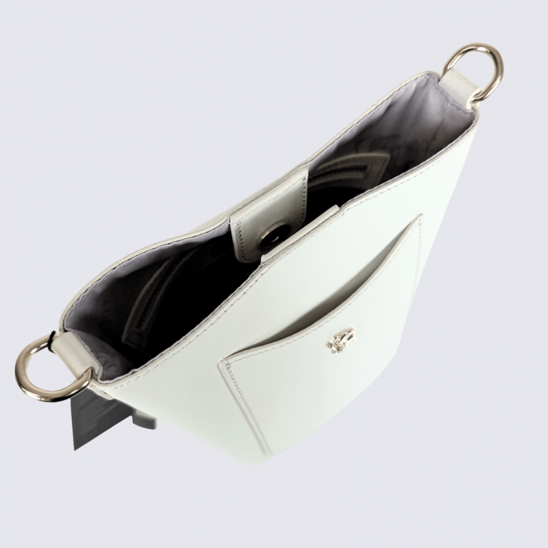 Sac Charlotte, Sac Élégant Compacte Femme en Cuir Lait