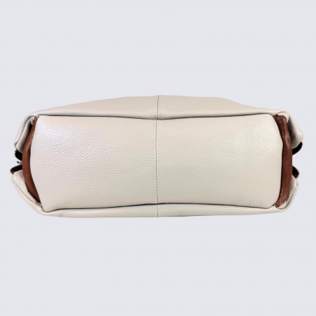 Sac épaule Charlotte, Sac épaule Chic & Spacieux Femme en Cuir Granite