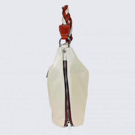 Sac épaule Charlotte, Sac épaule Chic & Spacieux Femme en Cuir Granite