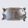 Sac à bandoulière Charlotte, sac à main en cuir métallisé platine